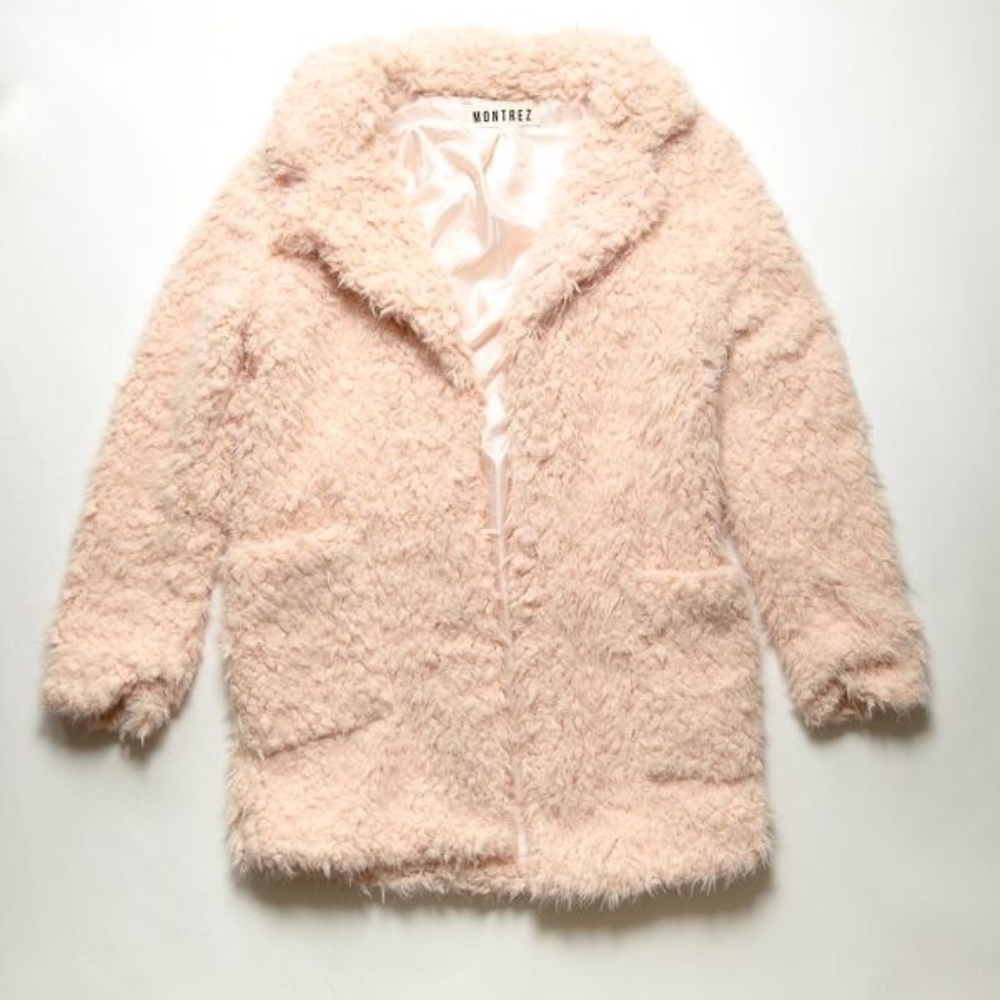 Blushing Pink Soft Sherpa Coat W/ Silk Inside